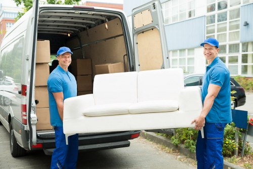 Moving team preparing items safely for a removals job