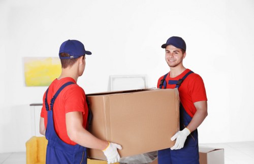 Student removals in Soho with packed boxes ready for transport