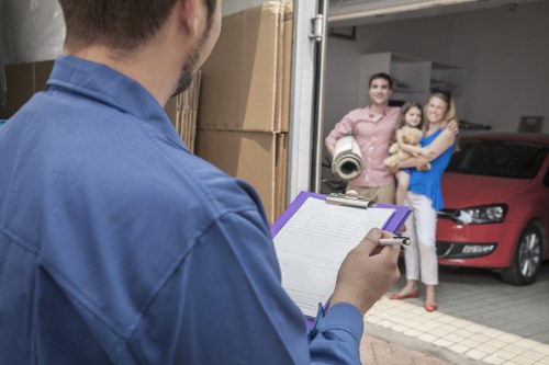 Carefully wrapped household items prepared for a Soho relocation