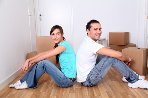 Packed boxes and furniture ready for a local Soho relocation