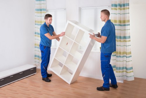 Professional movers handling furniture in central London