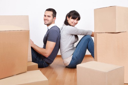 Professional team loading furniture for removals in Soho